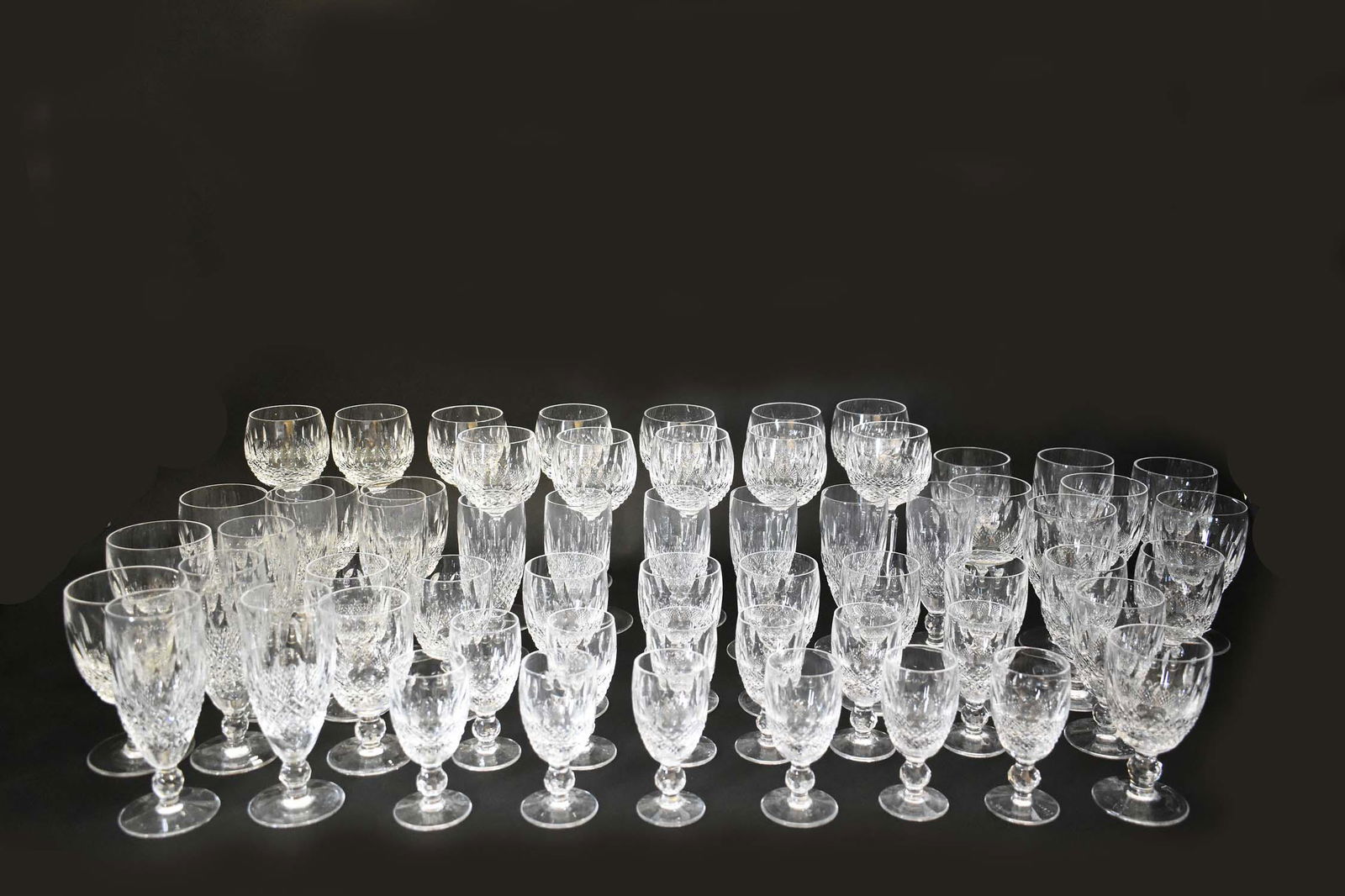 IRISH LEAD CRYSTAL SIXTY-EIGHT PIECE DRINKS SVC (1 of 4)