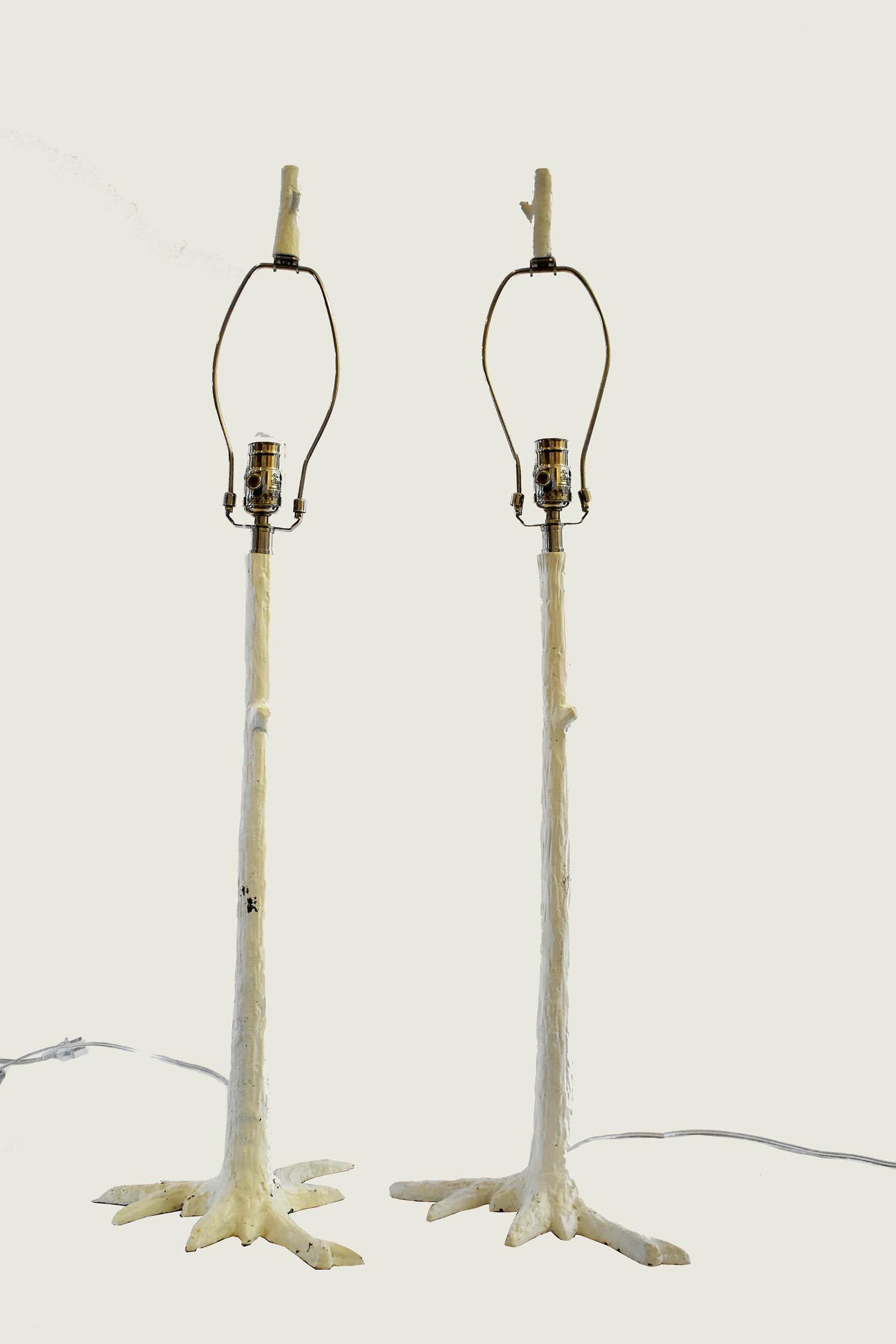 PAIR OF PAINTED CAST METAL BRANCH-FORM TABLE LAMPS (1 of 4)