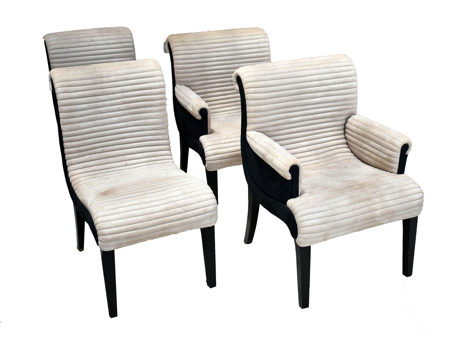 SET OF FOUR CONTEMPORARY SUEDE-UPHOLSTERED CHAIRS (1 of 5)
