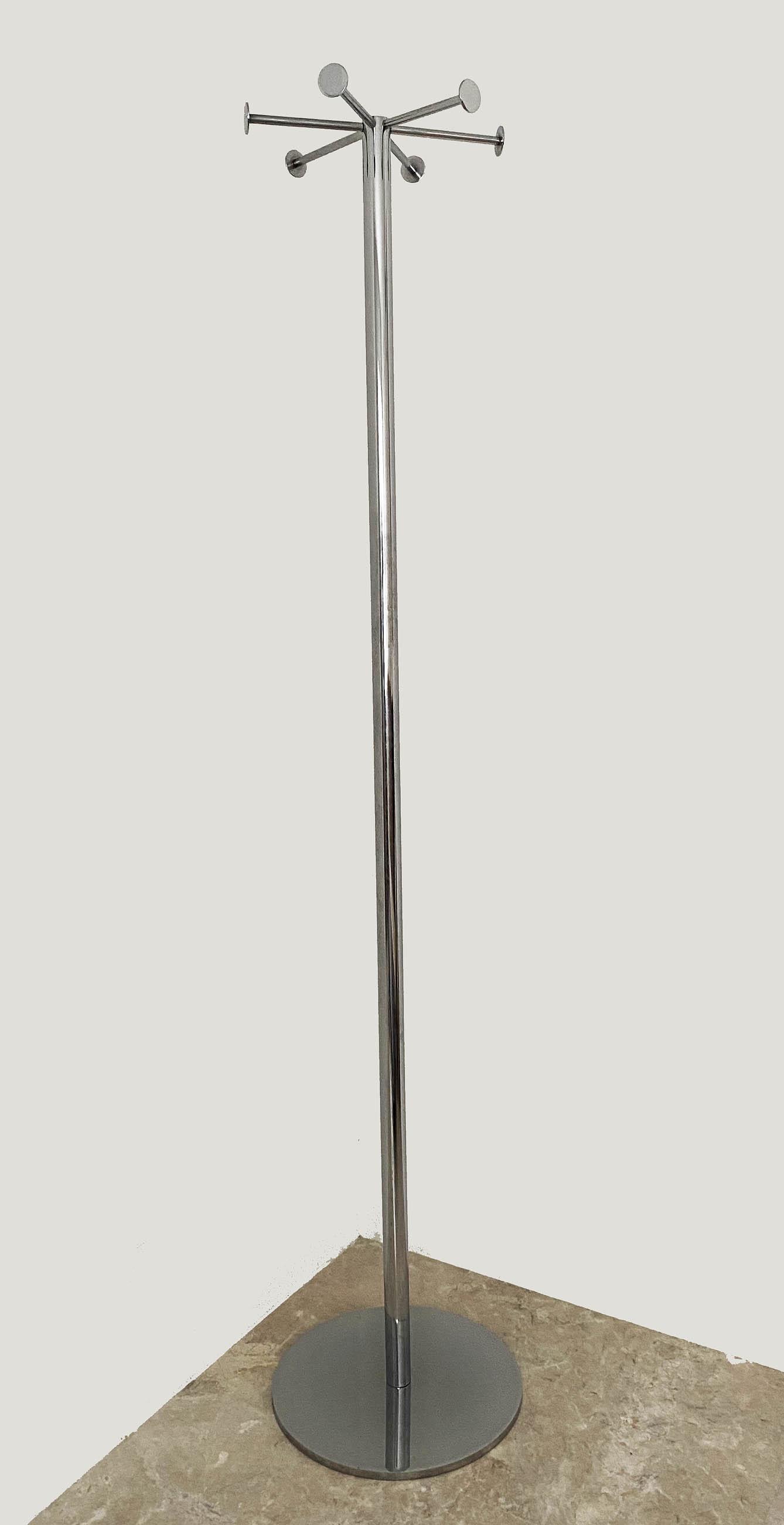 CONTEMPORARY CHROME COAT/HAT RACK (1 of 6)