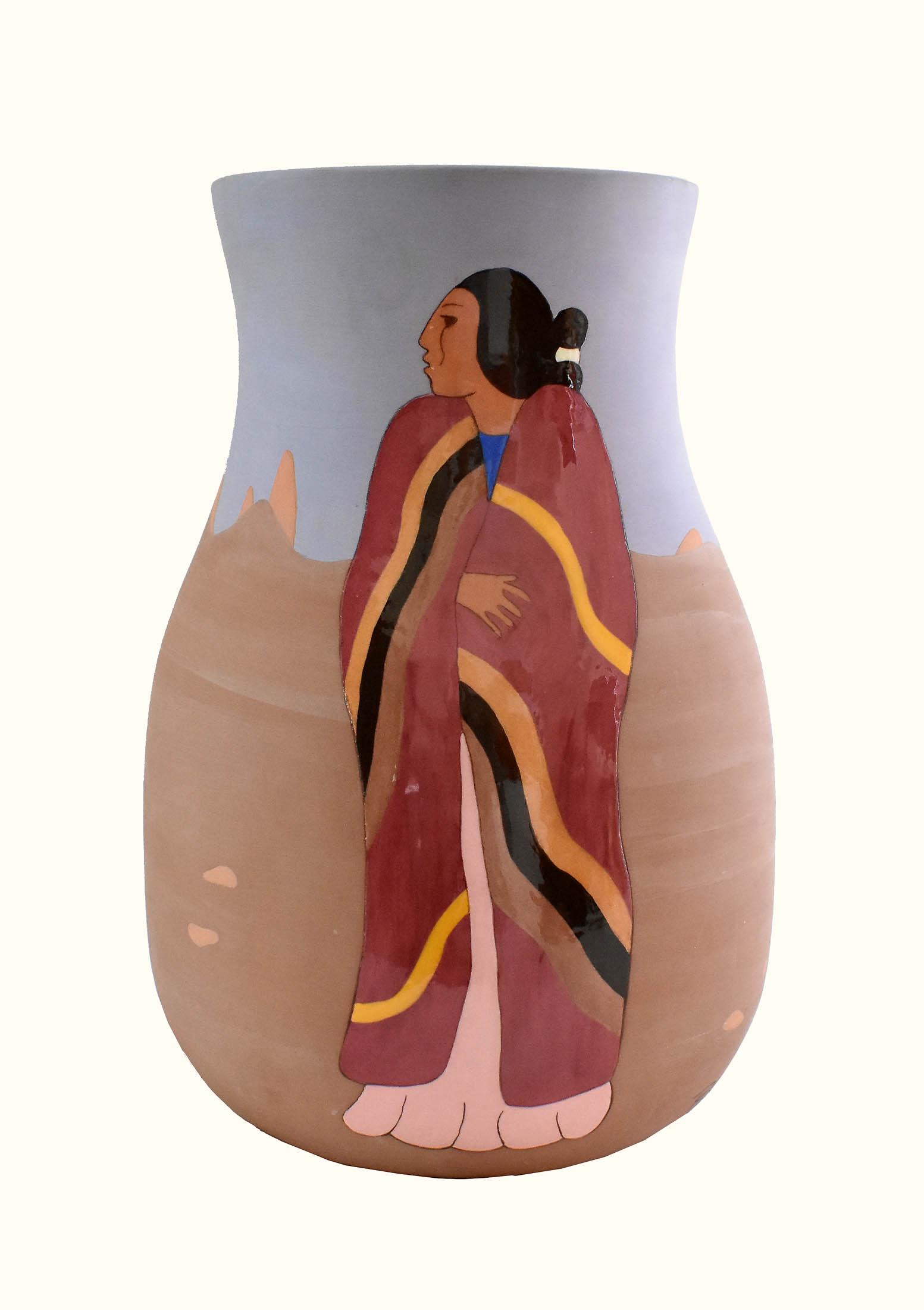 R.C. GORMAN CERAMIC PAINTED VASE (1 of 6)