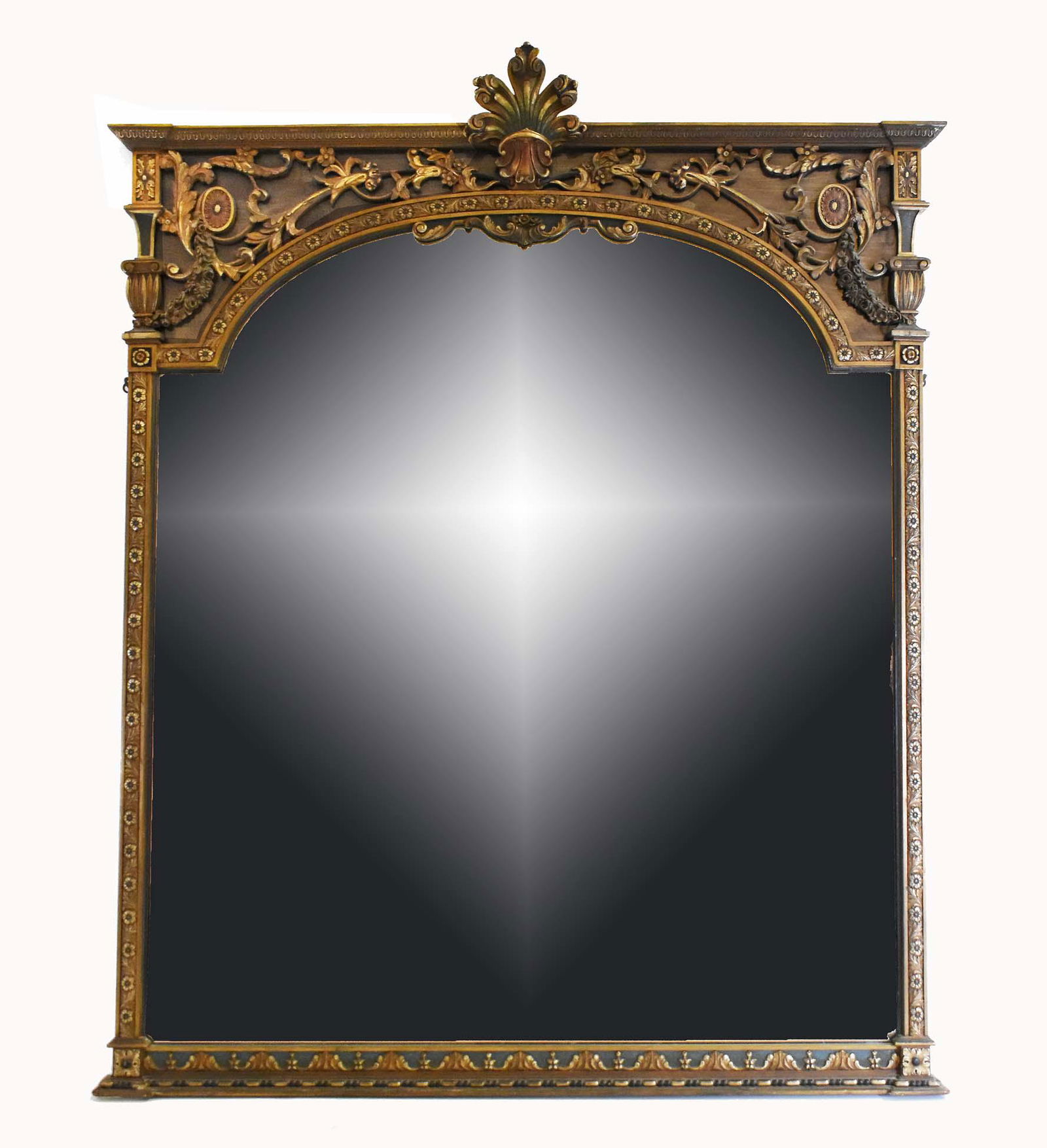 NEOCLASSICAL STYLE GILTWOOD OVERMANTLE MIRROR (1 of 6)