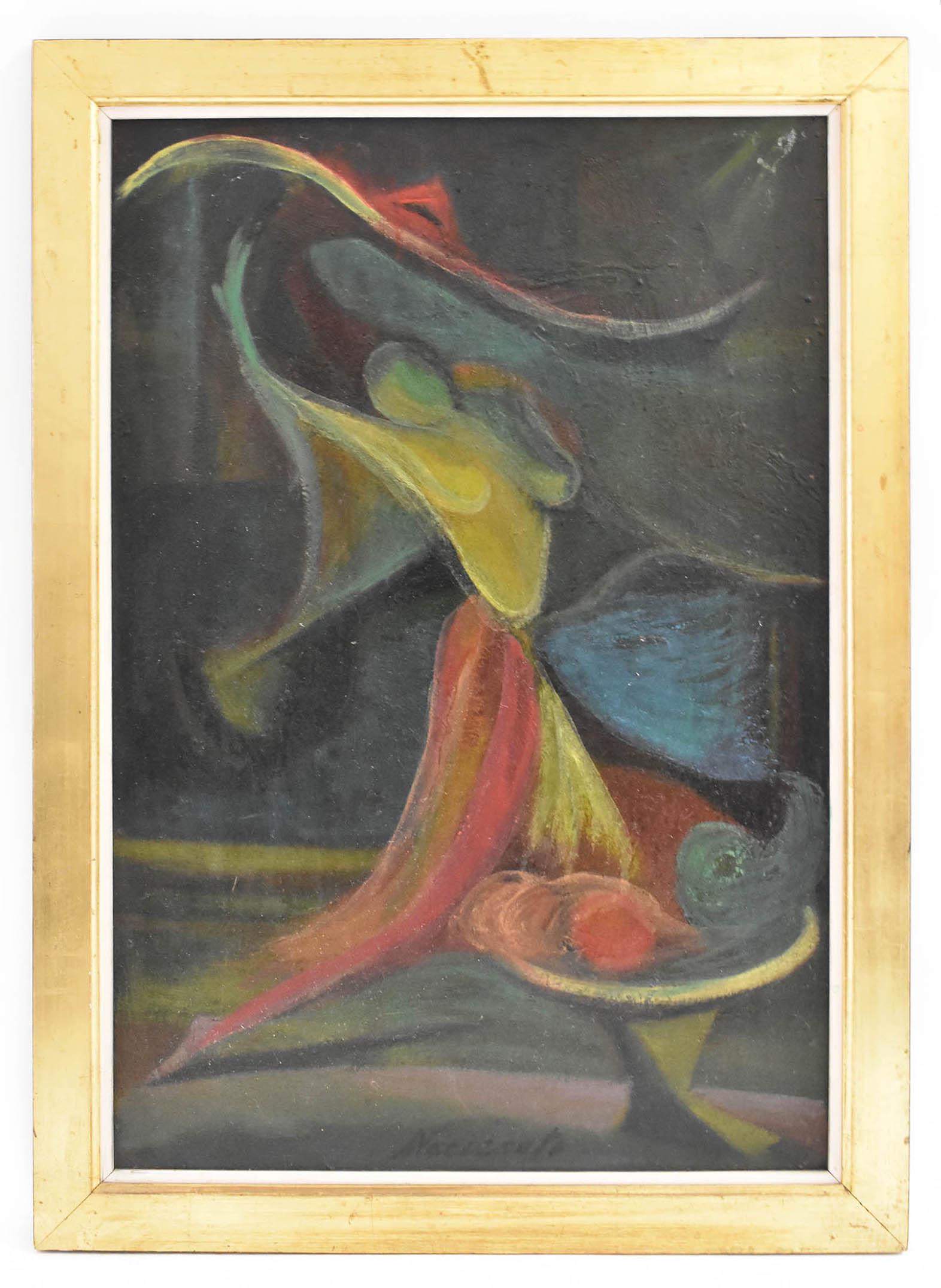 BIANCA H. NACCARATE: Dancer. Signed lower center, the reverse with label. Oil on Masonite. 29 by 19.5 in., framed 33 by 23 in.