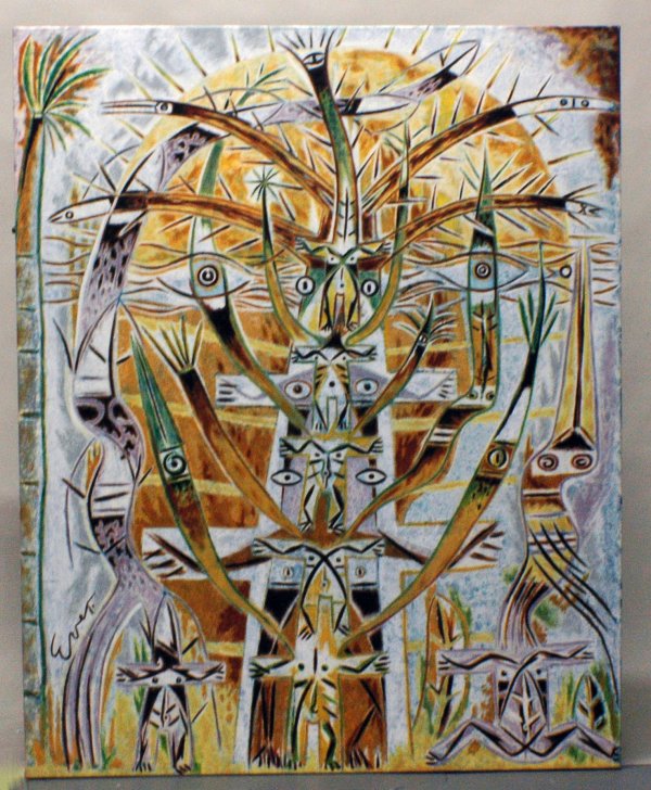 EVER FONSECA (Cuban. Born 1939): EVER FONSECA (Cuban. Born 1939) "Untitled". Signed Ever l/l. Oil on Canvas. Measuring 64" by 50". Unframed. (Cond: good) (3000/4000)