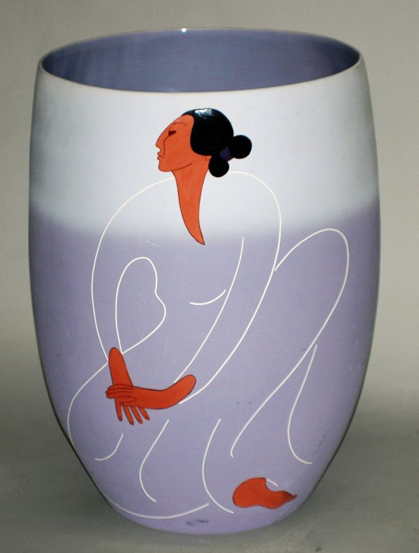 R.C. GORMAN (American. 20th Century): R.C. GORMAN (American. 20th Century) "Contemplation". Signed R.C. Gorman and No. 42/150. Ceramic Vase. Height 26 1/4". (400/600)