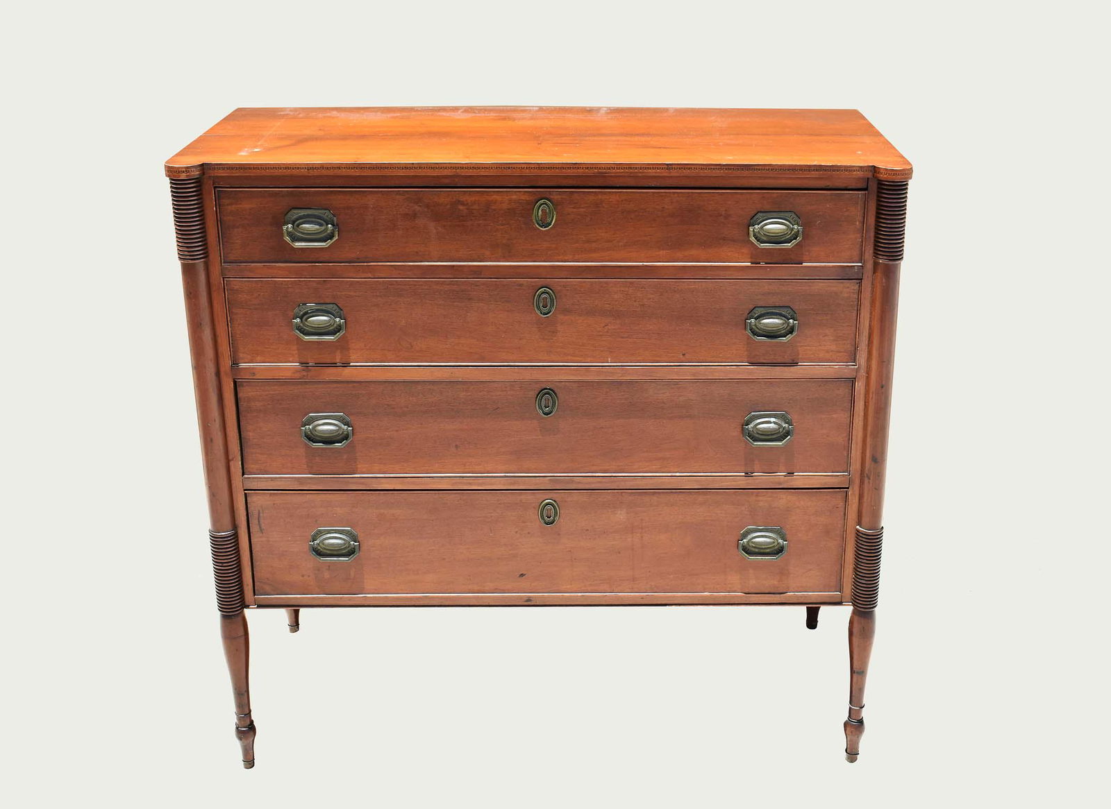 FEDERAL INLAID CHERRY WOOD  CHEST OF DRAWERS (1 of 6)