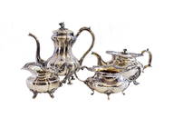 RUSSIAN FOUR-PIECE SILVER TEA SERVICE