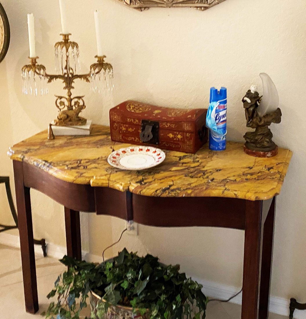 GEORGE III MARBLE TOP MAHOGANY SIDE TABLE (1 of 1)