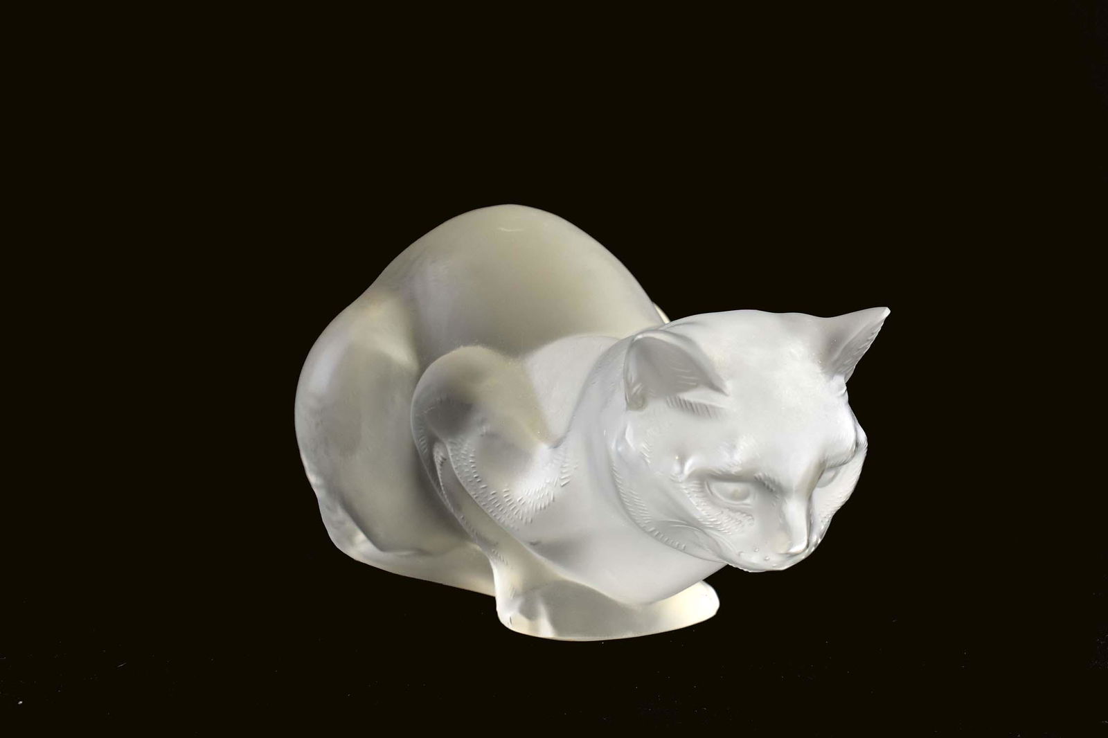 LALIQUE FROSTED GLASS CAT (1 of 4)