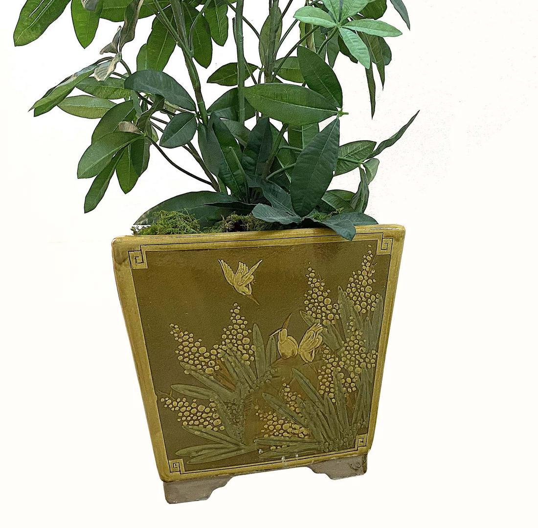 CHINESE BROWN GLAZED CERAMIC JARDINIERE (1 of 4)