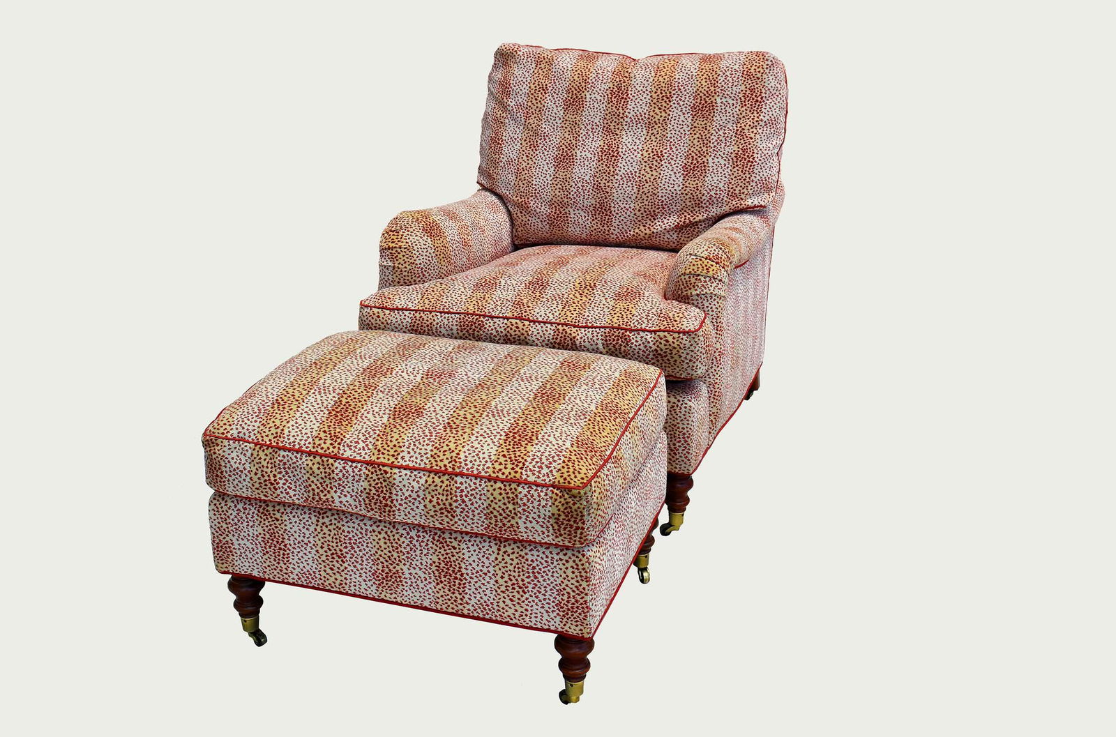 CONTEMPORARY TRADITIONAL CLUB CHAIR AND OTTOMAN (1 of 7)