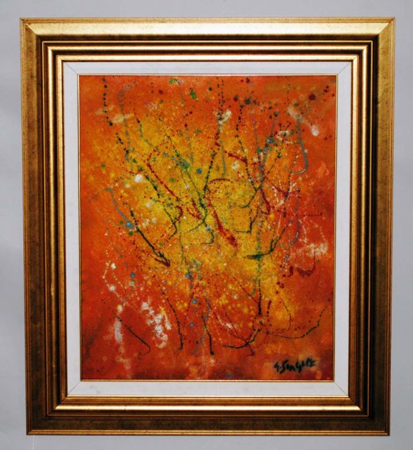 GUSTAVE SINGIER (French/Belgian. 1909-1985) : "Abstract". Signed l/r. Paint on Canvas. Measuring 24" by 20". Framed. (Cond: good)