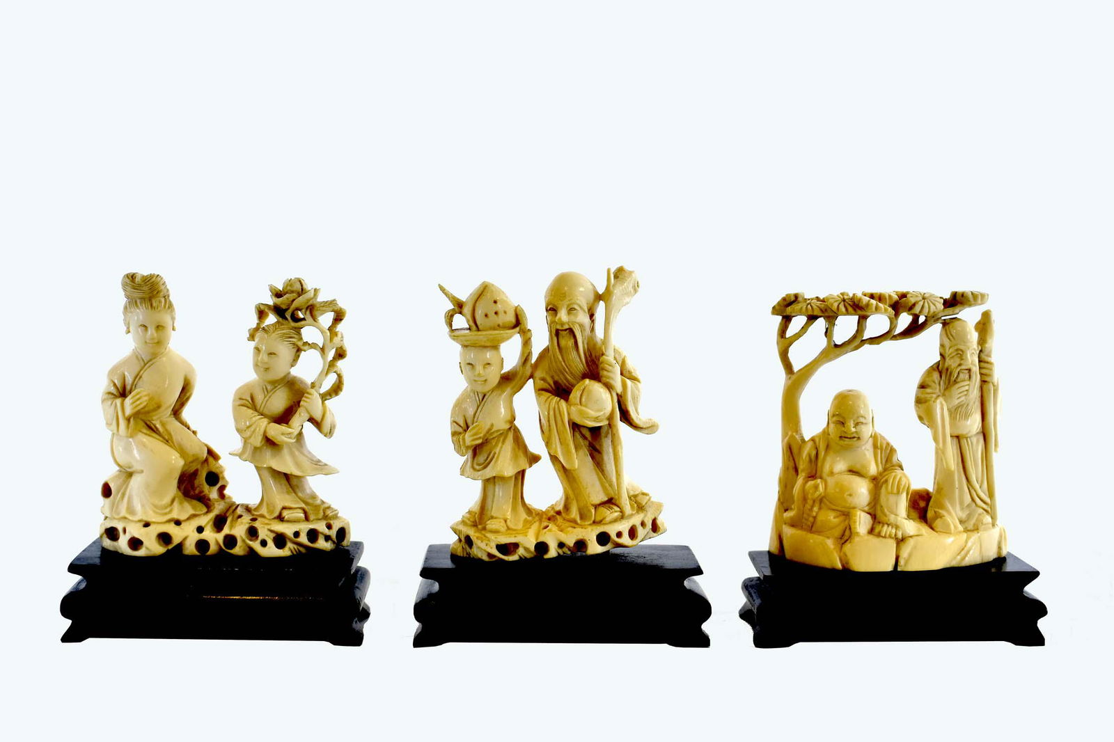 THREE CHINESE DOUBLE FIGURE GROUPS (1 of 5)