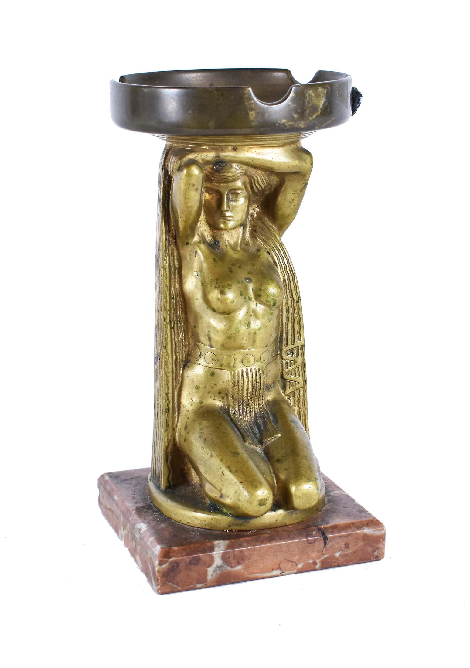 AUSTRIAN GILT BRONZE FIGURAL ASH TRAY (1 of 5)