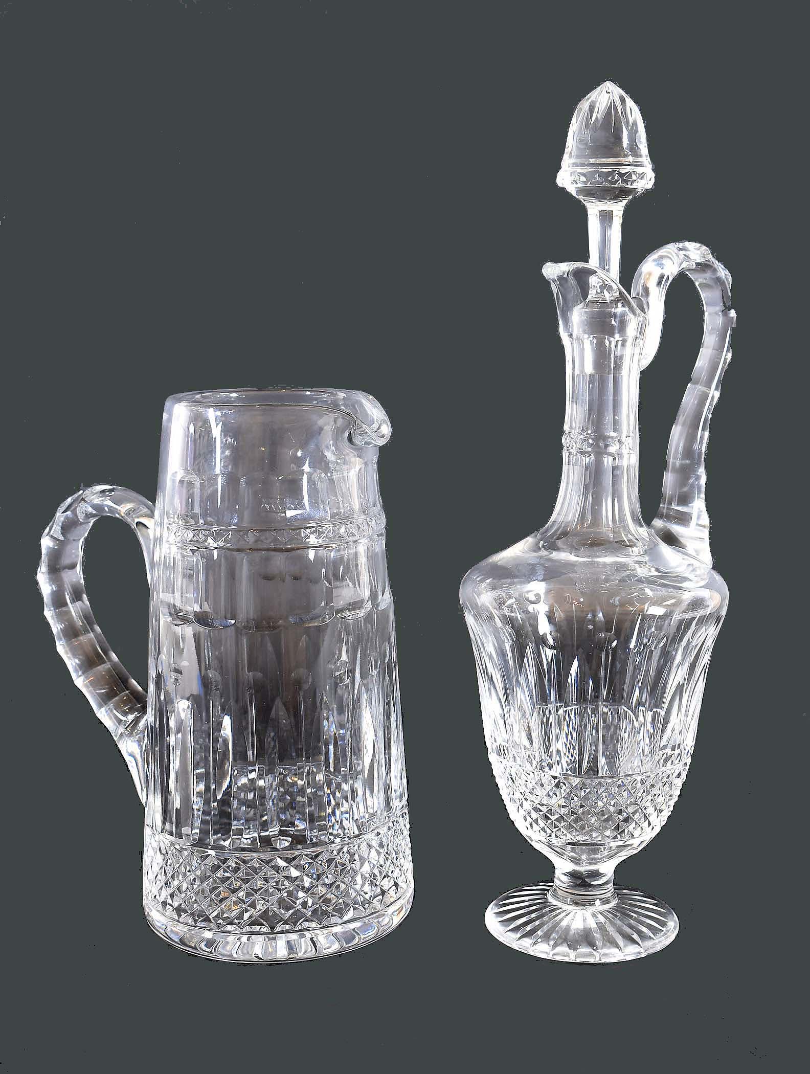 ST. LOUIS CUT CRYSTAL EWER AND PITCHER (1 of 6)