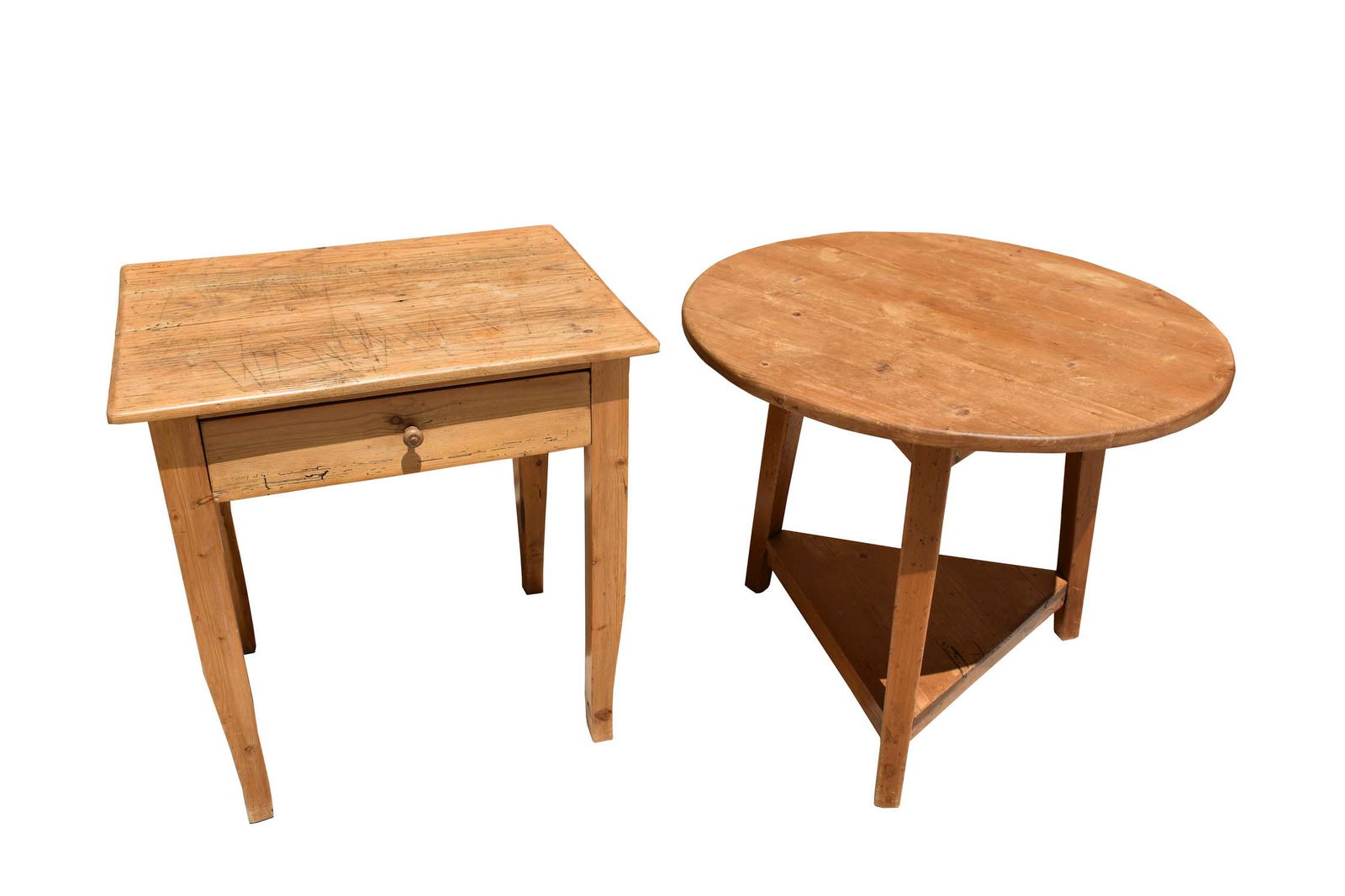 GEORGIAN STYLE PINE CRICKET TABLE AND ANOTRHER TABLE (1 of 7)
