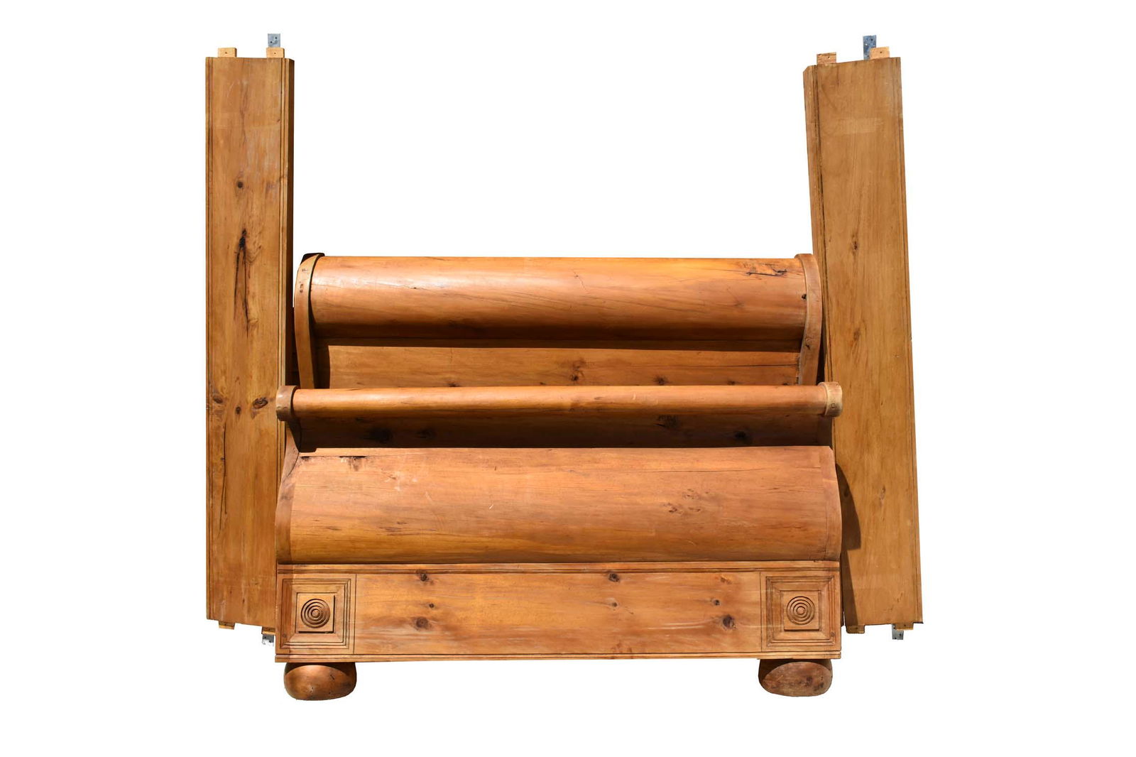 NEOCLASSICAL STYLE PINE SLEIGH BED (1 of 2)