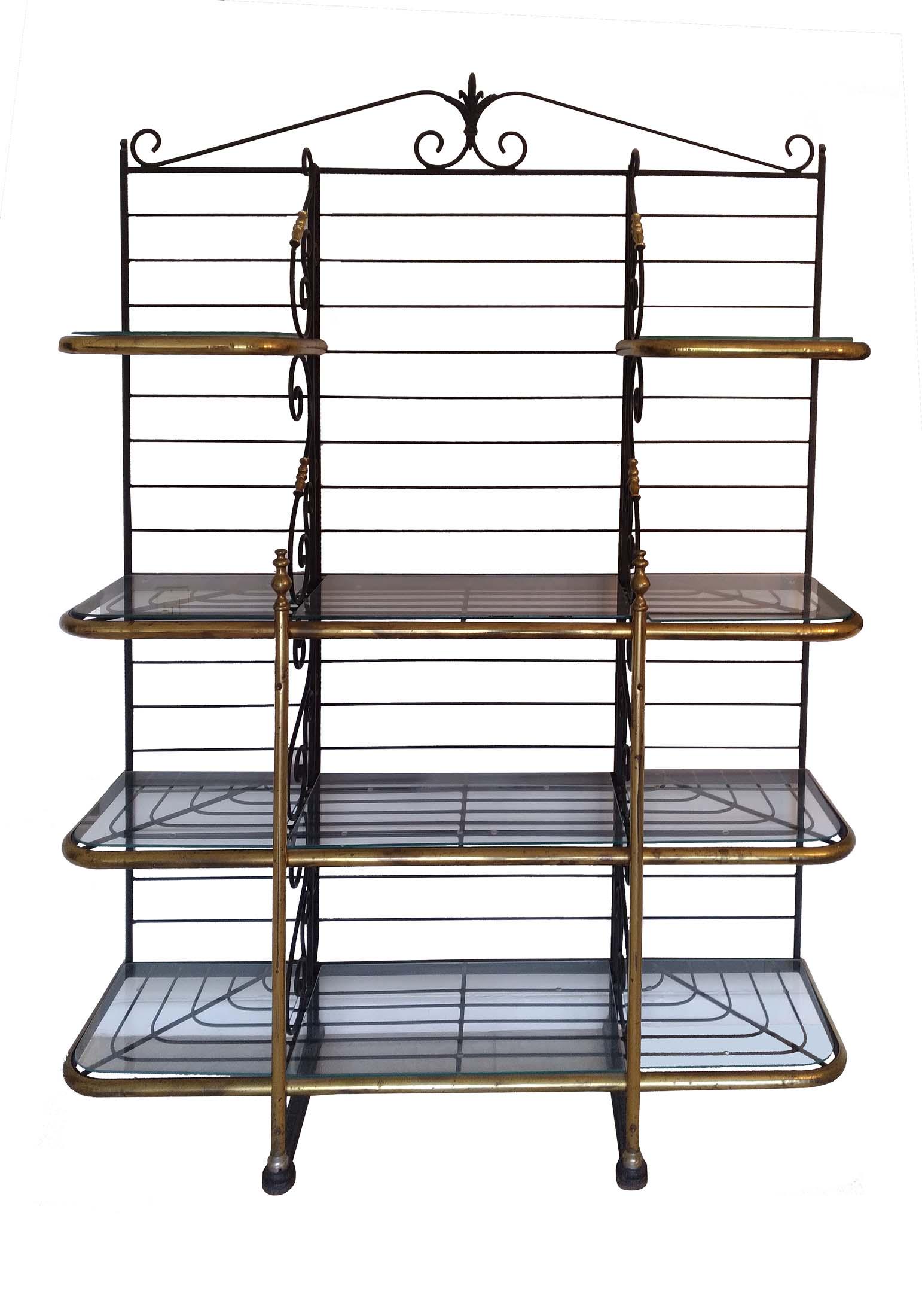 FRENCH BRASS MOUNTED IRON BAKER'S RACK (1 of 4)