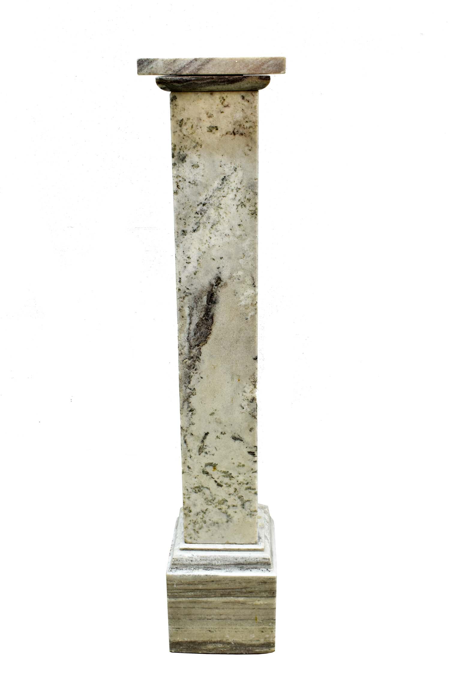 CONTINENTAL GRAY AND WHITE MARBLE PEDESTAL (1 of 3)