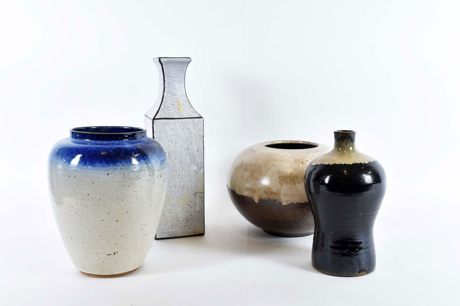 FOUR CONTEMPORARY STUDIO CERAMIC VASES (1 of 3)