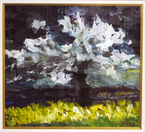 GEORGES SPIRO (French. 1909-1948): "Spring Tree Landscape". Signed Spiro l/r. Oil on Paper Board. Sight measuring 10 1/2" by 11 3/4". Framed. (Cond: good) (400/600)