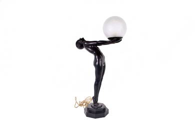 MAX LE VERRIER  ART DECO CLARTE TABLE LAMP