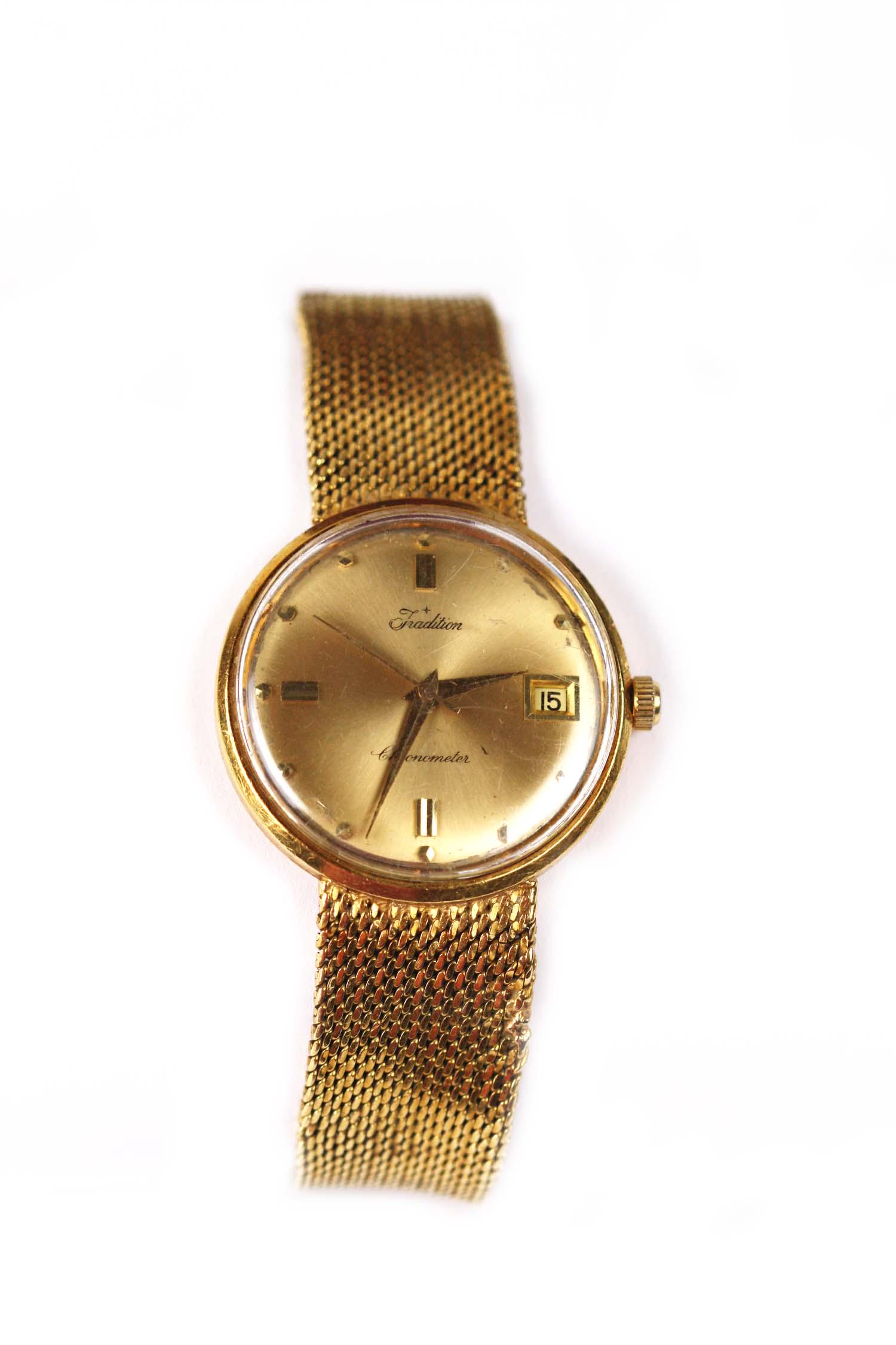 VINTAGE 18KT YELLOW GOLD WATCH (1 of 6)