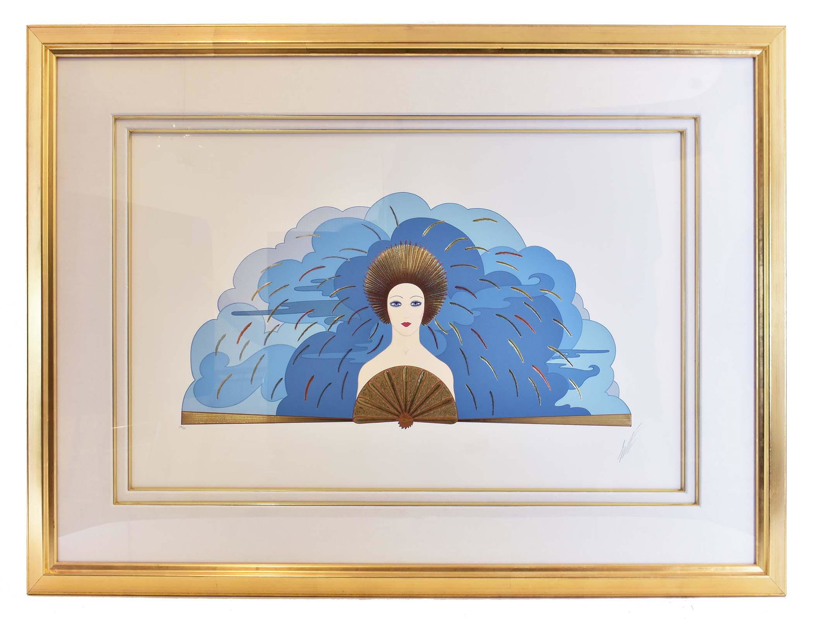 ERTE (Russian/American. 1892-1990) PRINT: Storm. Signed Erte l/l, numbered 270. Seriagraph. Site 22 by 34 in., matted, framed 35 by 47 in.