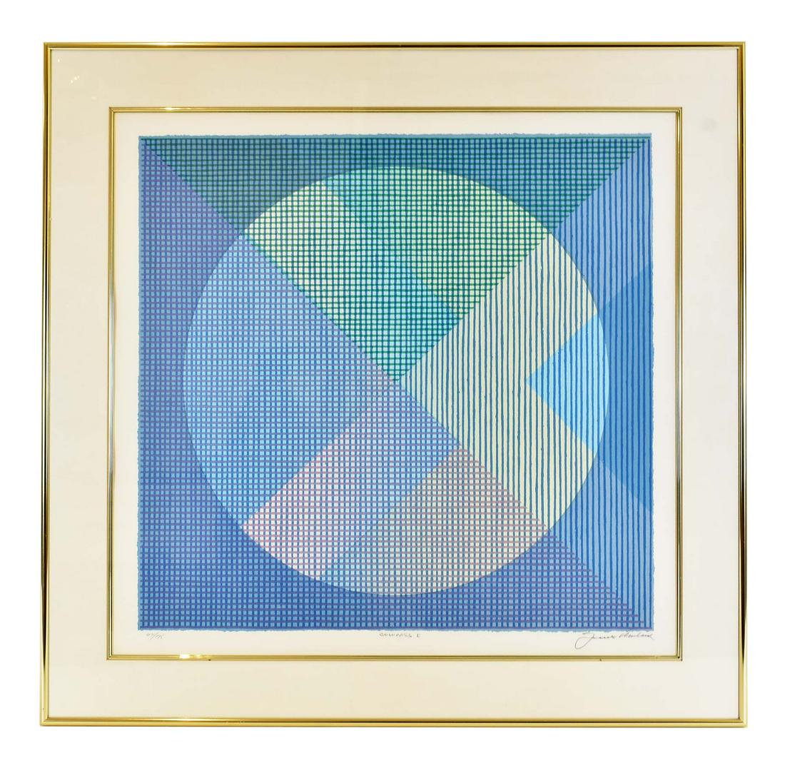 AMERICAN SCHOOL (20th Century) COLOR LITHOGRAPH: Cowpass I. Signed indistinctly l/r, titled l/c. Lithograph in Colors. Site 24 by 25 in., overall 30 by 31 in.