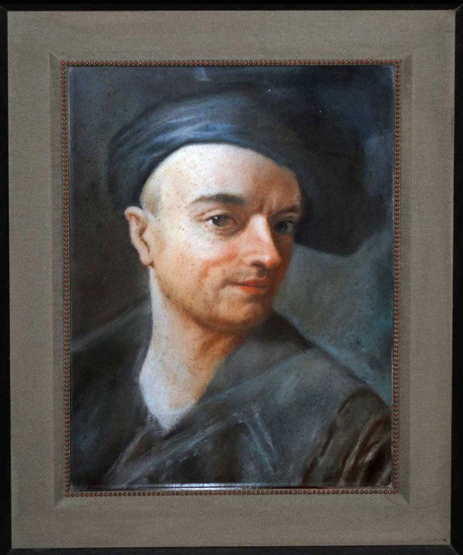 FRENCH SCHOOL (19th Century): "Portrait of a Man". Unsigned. Pastel on Paper. Measuring 15 1/2" by 11 1/2". Mounted in a glass shadowbox with ebonized frame. (Cond: has foxing) (300/400)