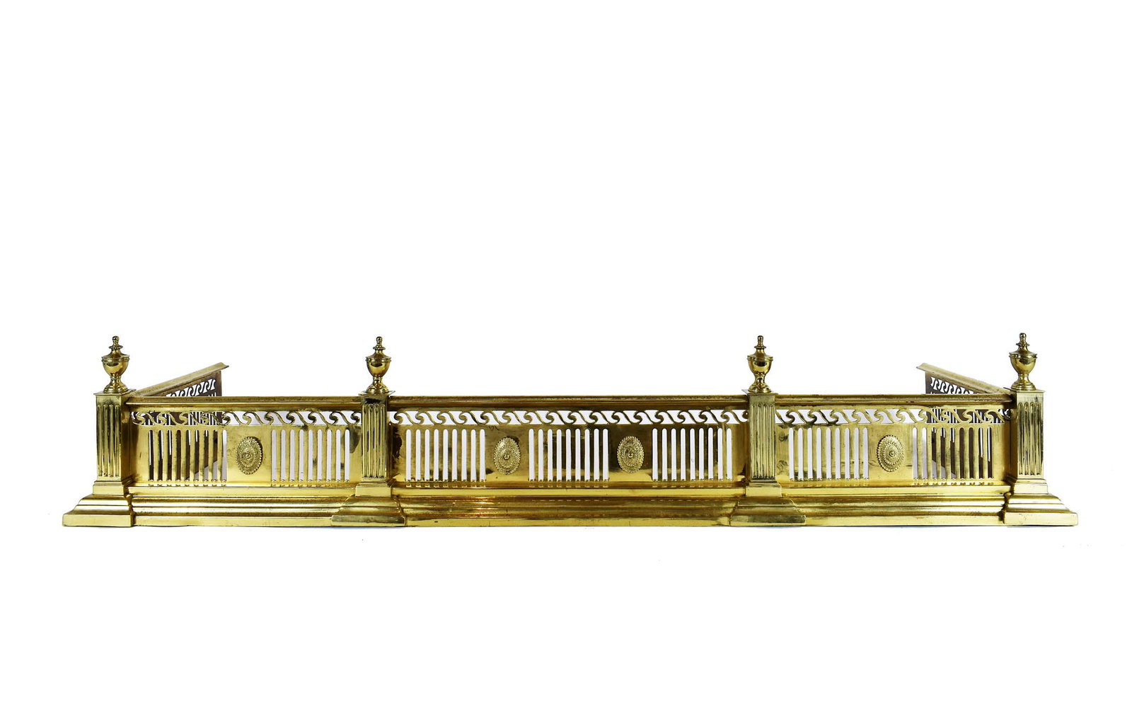 NEOCLASSICAL PIERCED BRASS FIRE FENDER (1 of 3)