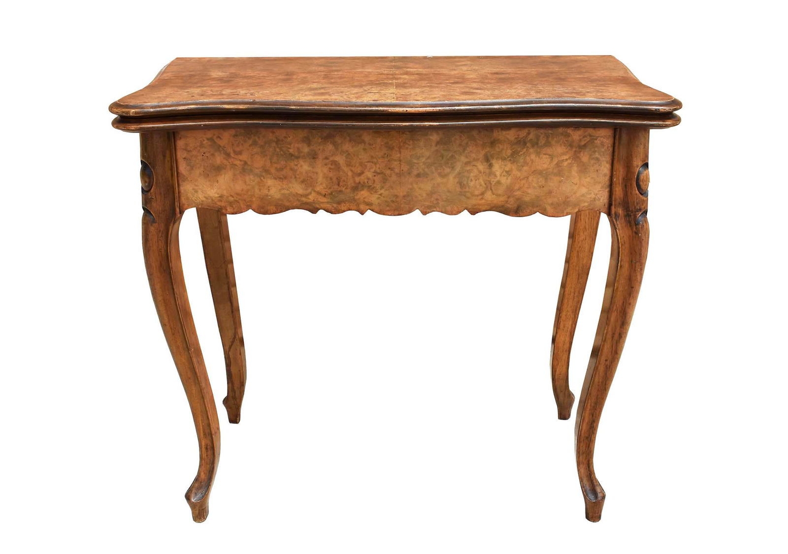 ROCOCO REVIVAL BURL WALNUT GAMES TABLE (1 of 5)