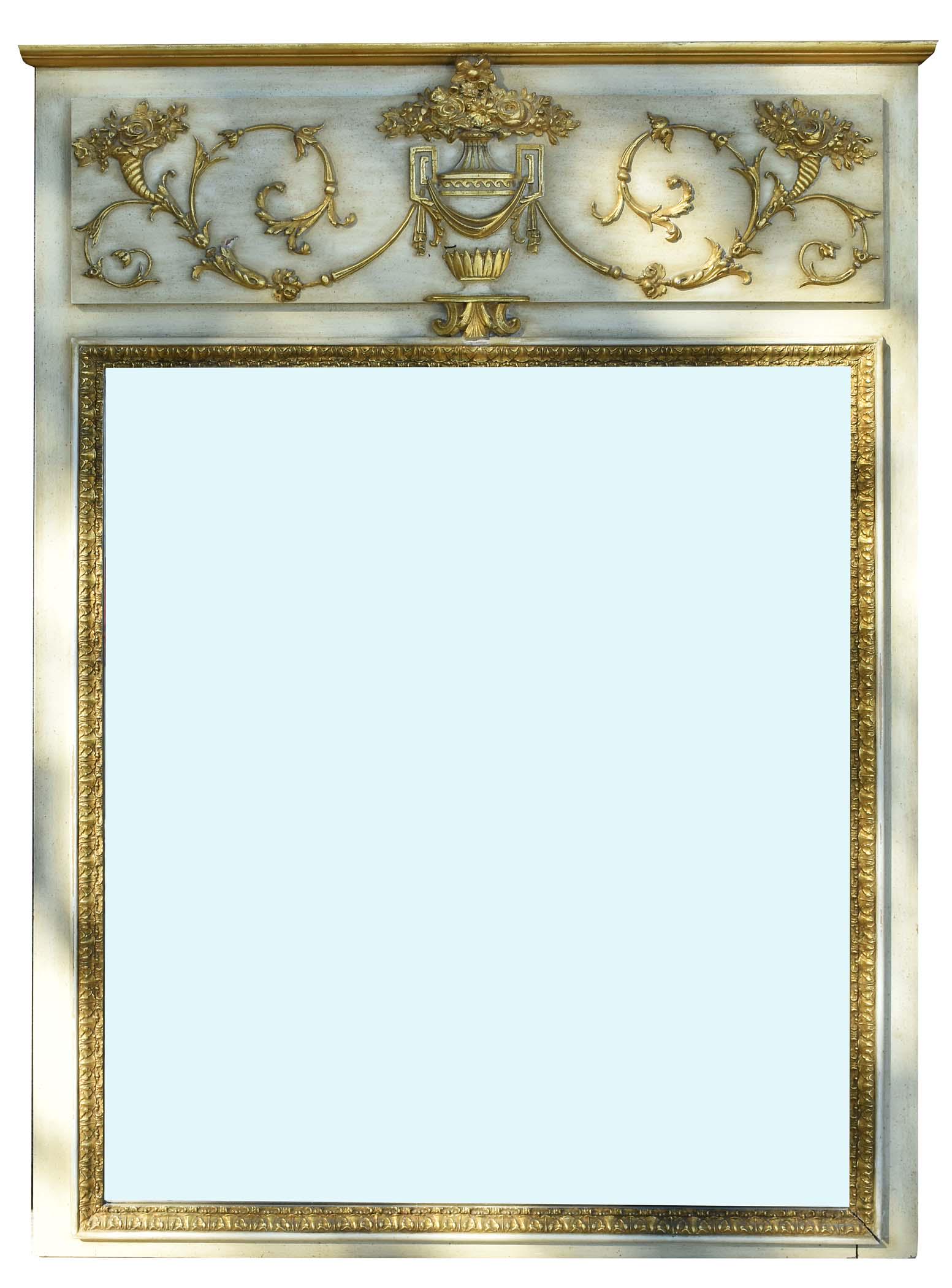 PAINTED AND PARCEL-GILT OVERMANTLE MIRROR (1 of 4)