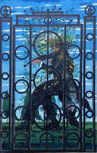 DEREK BOSHIER (British. b. 1937) PAINTING: Optimist, 1987. Signed, titled on the reverse. Oil on Canvas. 8 ft. by 5 ft.