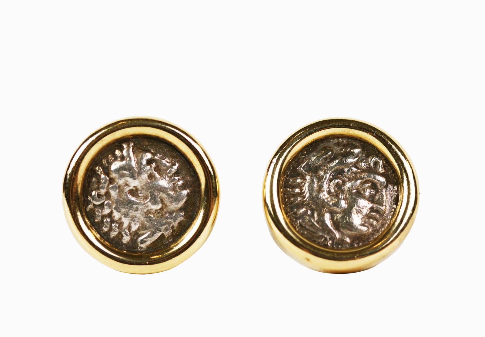 PAIR OF ANCIENT GREEK COIN EARRINGS (1 of 3)