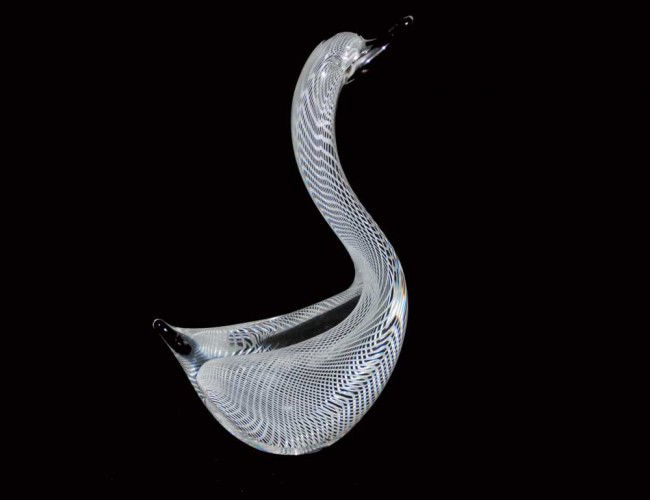 ITALIAN MURANO GLASS FIGURE OF A DUCK: By Oggetti. Signed. Height 10".