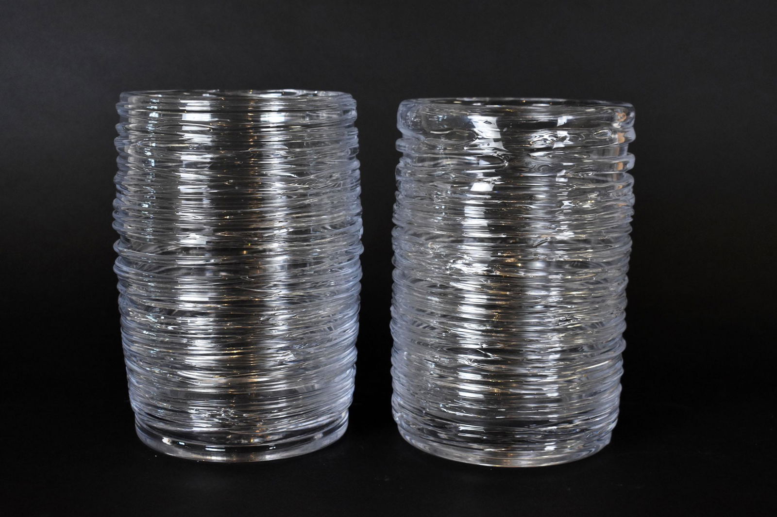 PAIR OF SIMON PEARCE ECHO LAKE GLASS HURRICANE/VASES (1 of 3)