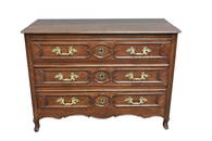 LOUIS XV FRUITWOOD/WALNUT PROVINCAL COMMODE