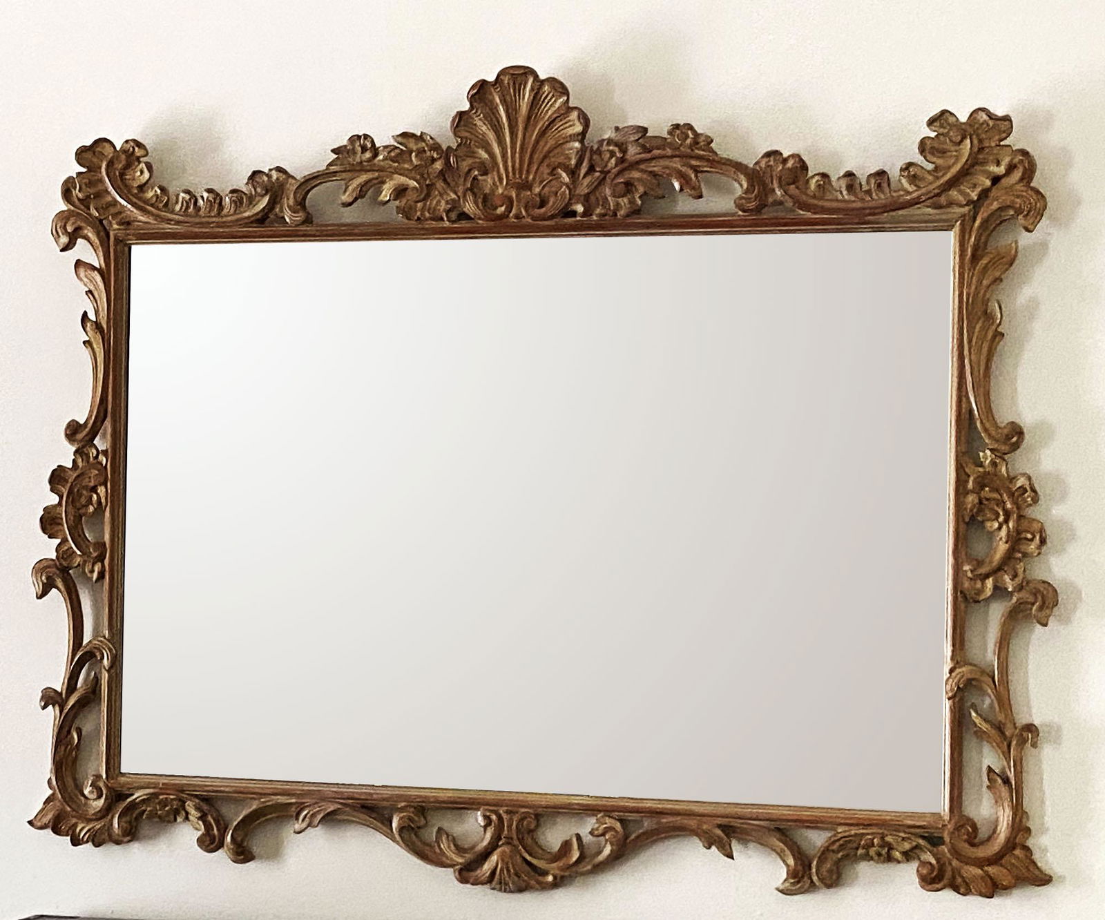 GEORGE III STYLE STRIPPED PINE OVERMANTLE MIRROR (1 of 5)