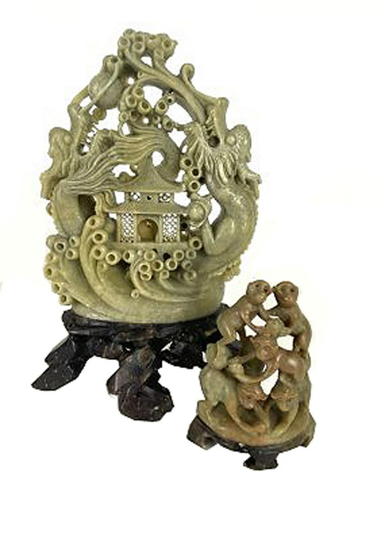 TWO CHINESE SOAPSTONE CARVINGS (1 of 5)