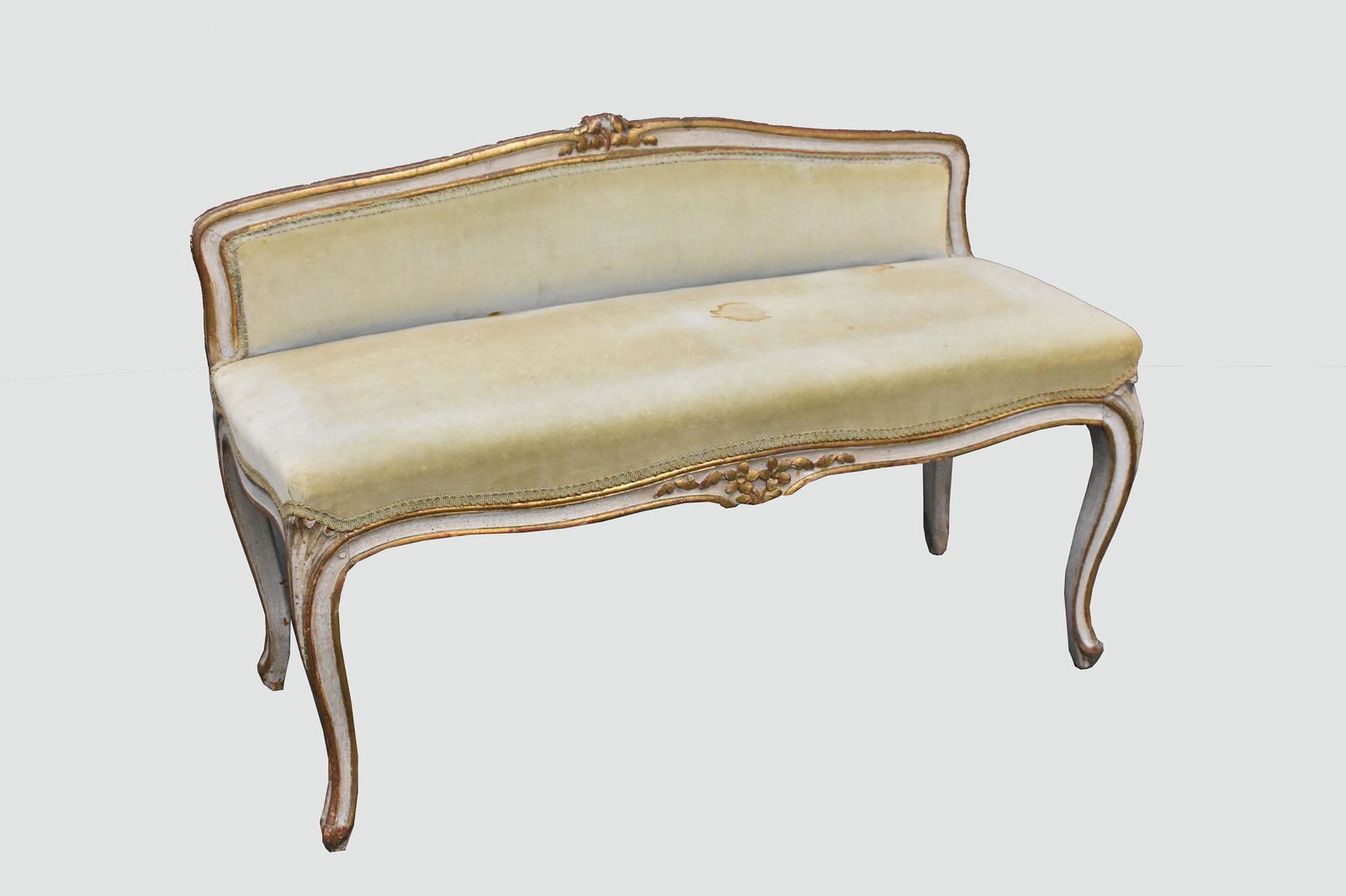 LOUIS XV STYLE PAINTED AND GILT WINDOW BENCH (1 of 3)