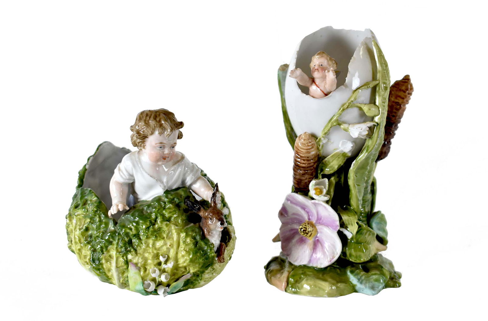 TWO GERMAN PORCELAIN CHILD GROUPS (1 of 9)