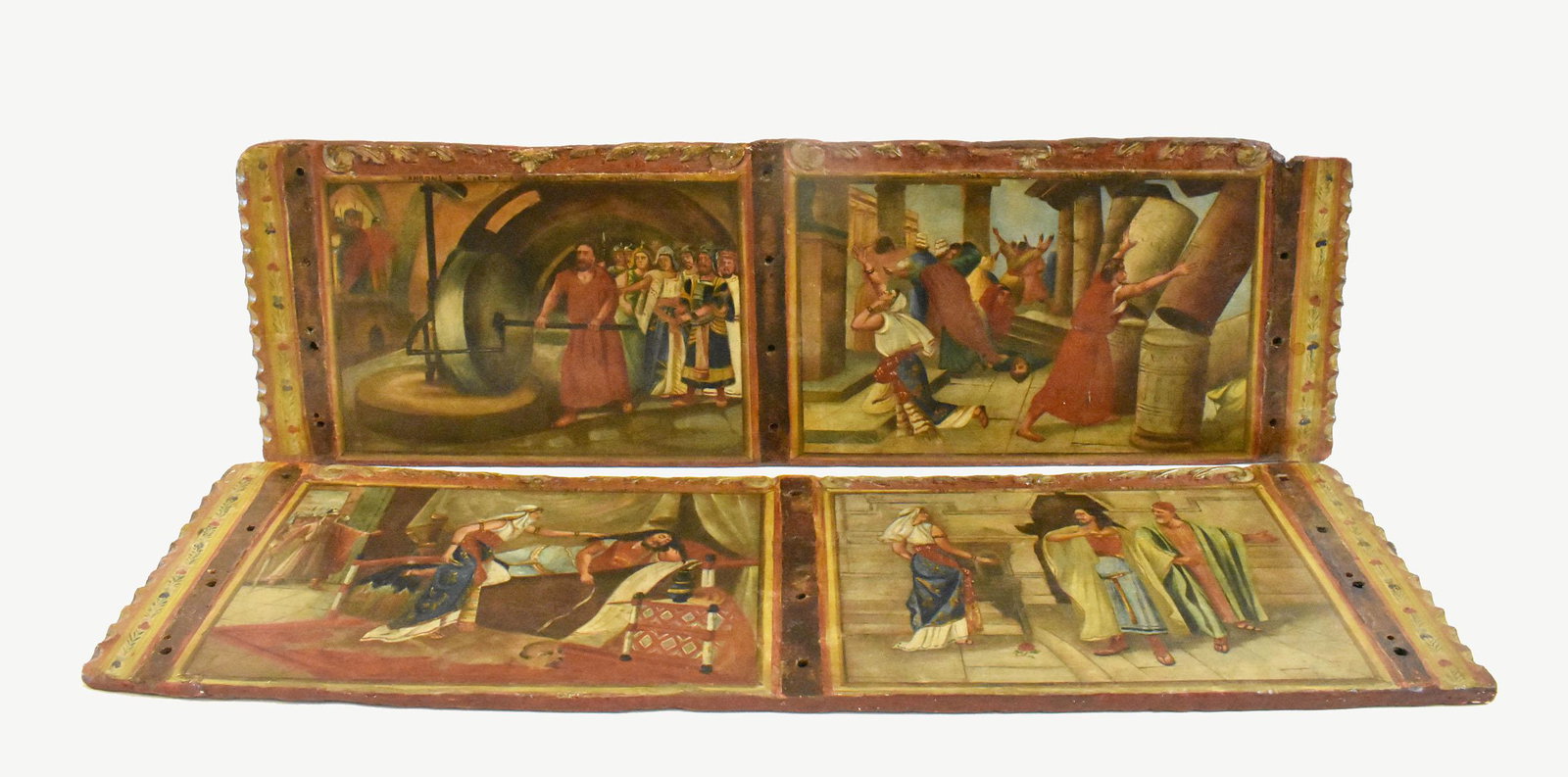 PAIR OF SICILIAN PAINTED WOOD CART PANELS (1 of 7)