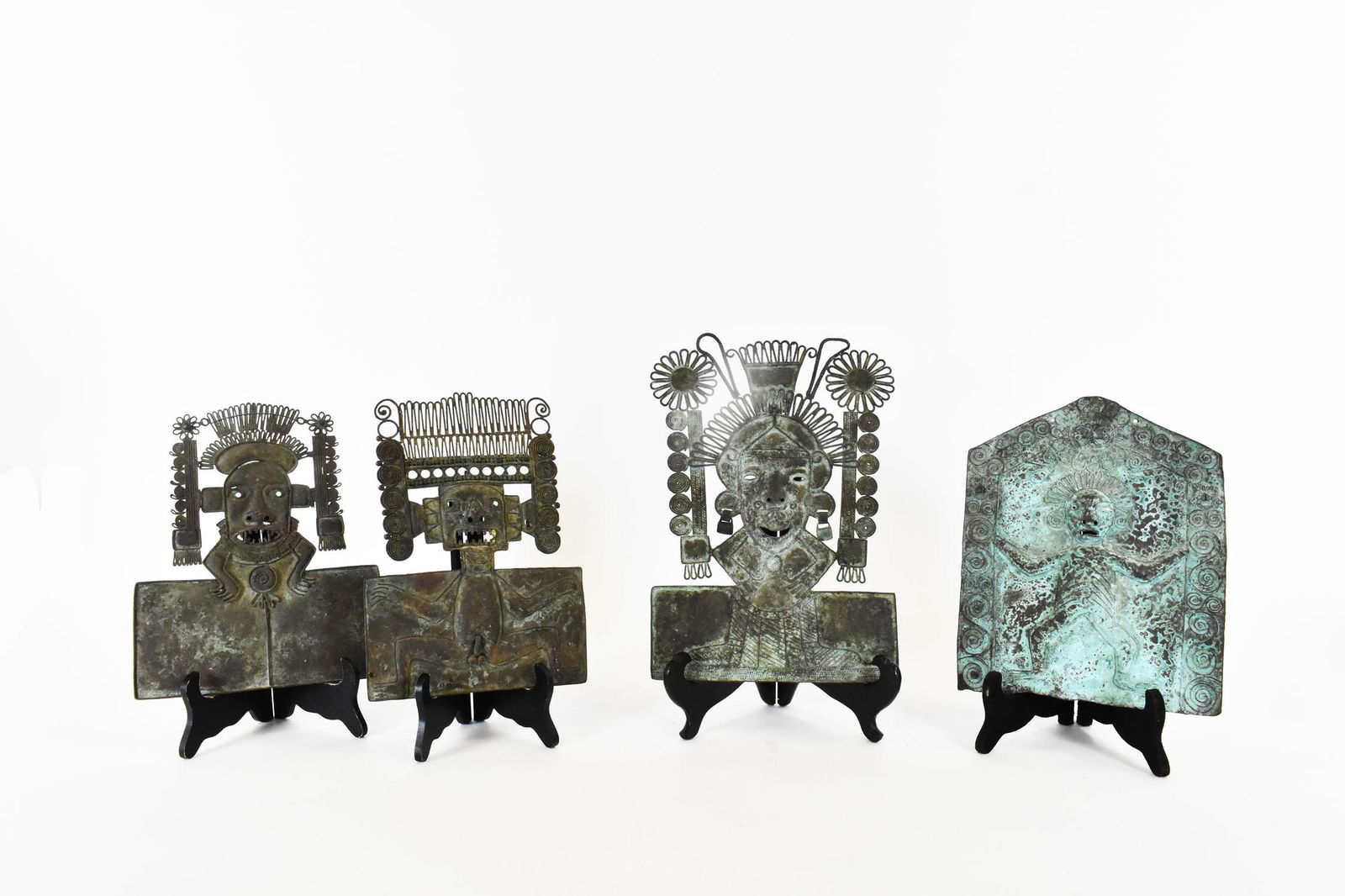 FOUR MEXICAN PATINATED COPPER PLAQUES (1 of 3)