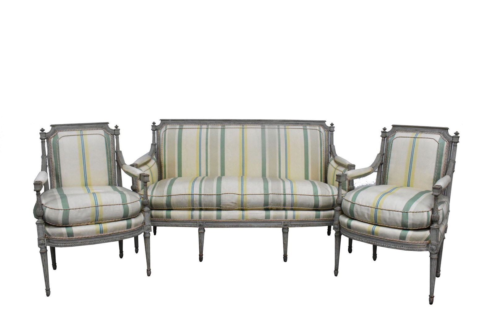 SUITE OF LOUIS XVI PAINTED SEAT FURNITURE (1 of 8)