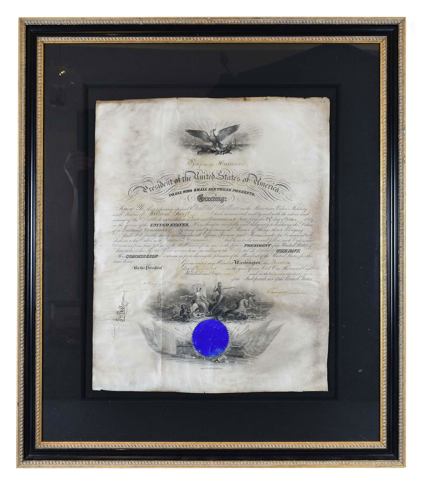 BENJAMIN HARRISON, PRESIDENTIAL NAVAL COMMISSION (1 of 7)