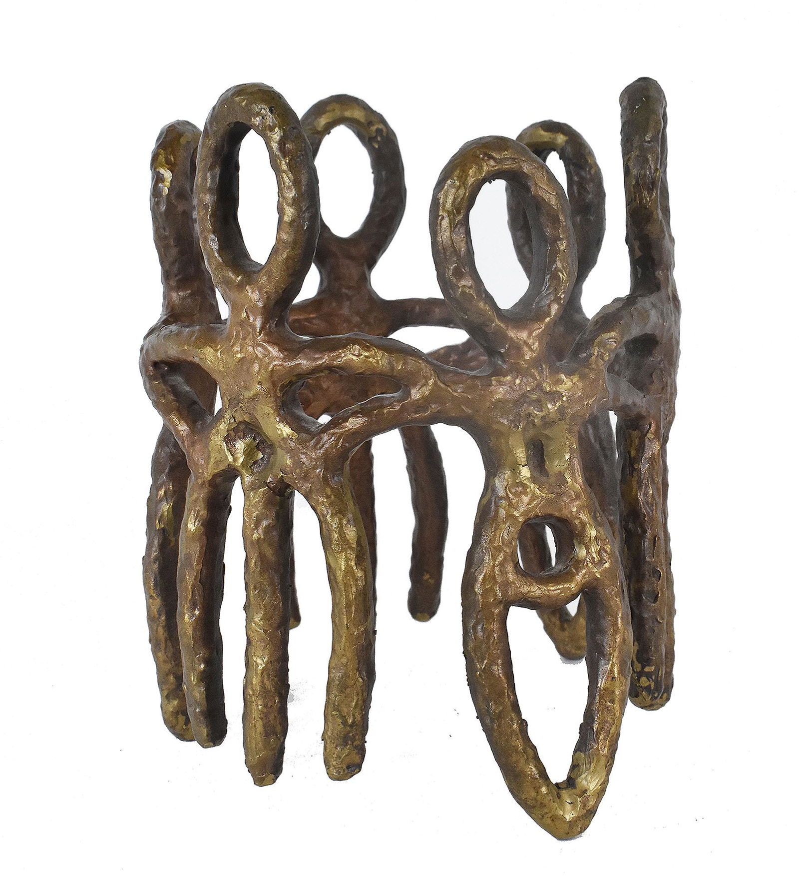 MODERNIST ISRAELI GILT BRONZE FIGURAL GROUP (1 of 3)