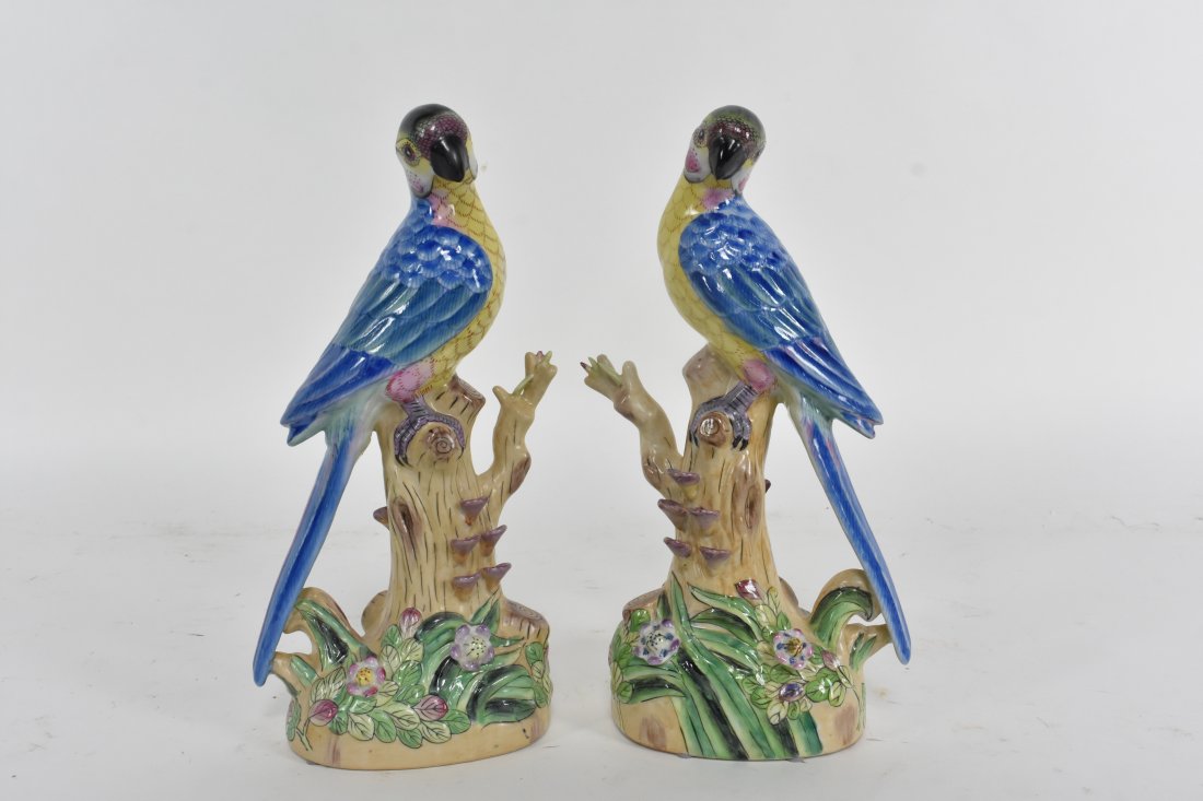 PAIR OF PIERRE DEUX PARROTS WITH GILT BRACKETS (1 of 5)