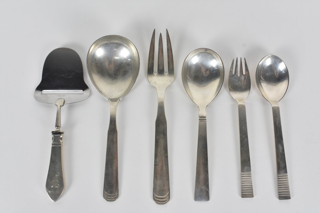 SIX DANISH STERLING SILVER SERVING ITEMS (1 of 3)