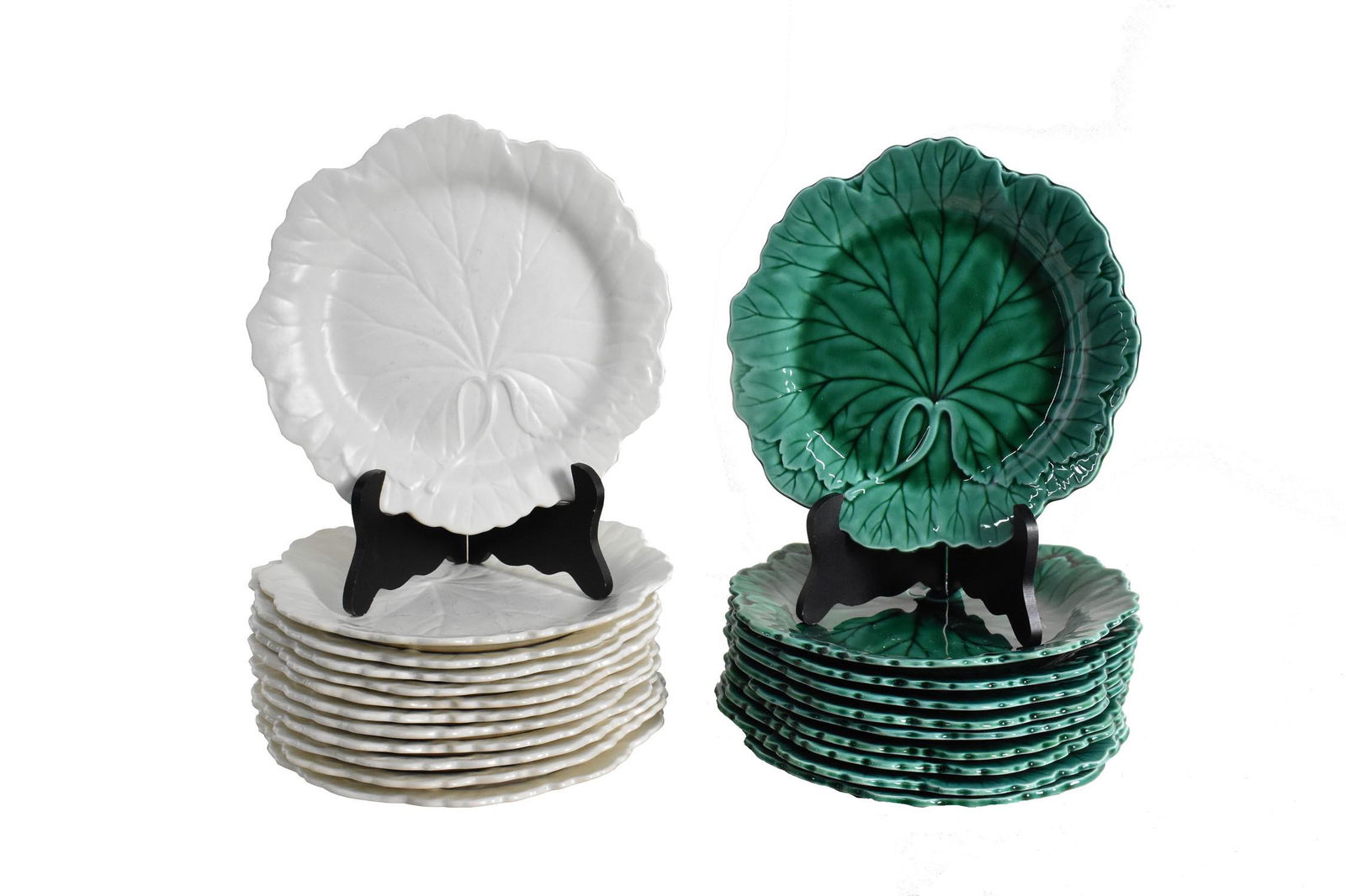 SET OF TWENTY-TWO WEDGWOOD PLATES , Marked Wedgwood Etruria, comprising ten with green glaze and (1 of 6)